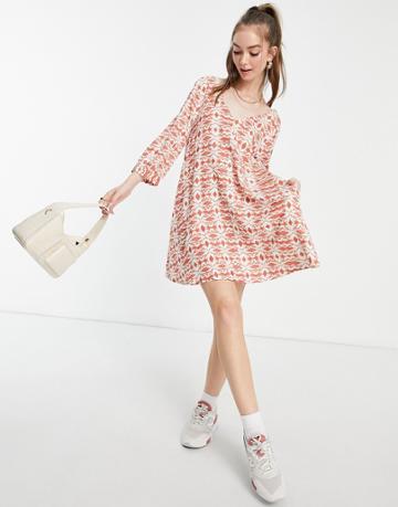 Native Youth Smock Dress-red