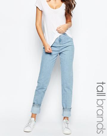 Waven Tall Helene Boyfriend Jean With Raw Edge Detail - Blue