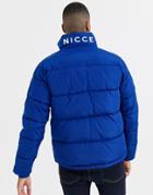 Nicce Puffer Jacket In Cobalt Blue