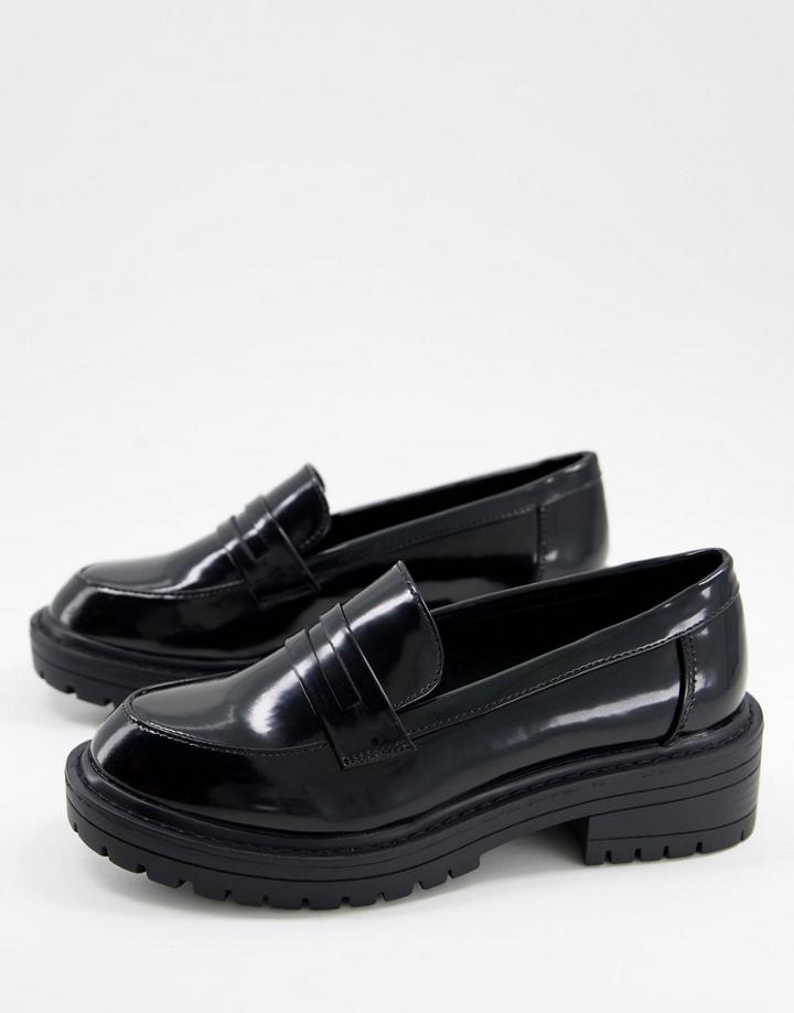 New Look Chunky Sole Loafers In Black
