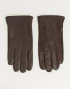 Asos Design Brown Leather Gloves