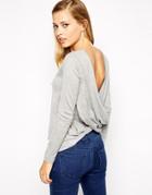 Asos Sweater With Twist Back - Gray