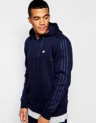 Adidas Originals Zip Up Hoodie With Classic Trefoil Aj7699 - Blue