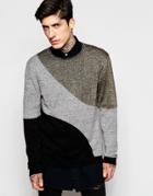 Asos Color Block Sweater With Metallic Yarn - Multi