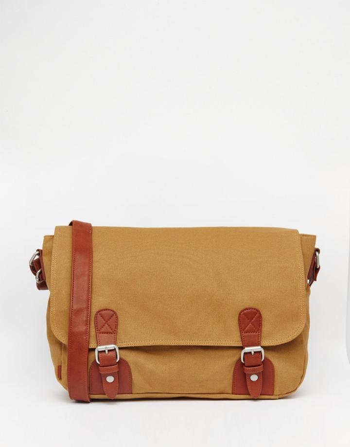Asos Satchel In Canvas - Tan