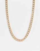 Status Syndicate Chain Necklace With Square Composite Detail In Gold