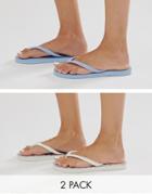 New Look Two Pack Flip Flop - Blue