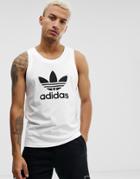 Adidas Originals Tank With Trefoil Logo In White
