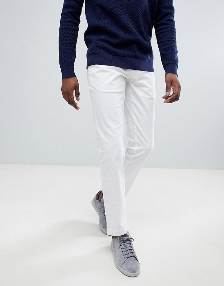 Moss London Stretch Skinny Chino In White - White