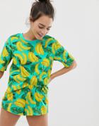 Asos Design Mix & Match Pyjama Banana Jersey Short-multi