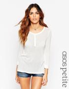 Asos Petite Exclusive Lightweight Knitted Sweater With Button Front - White $13.00