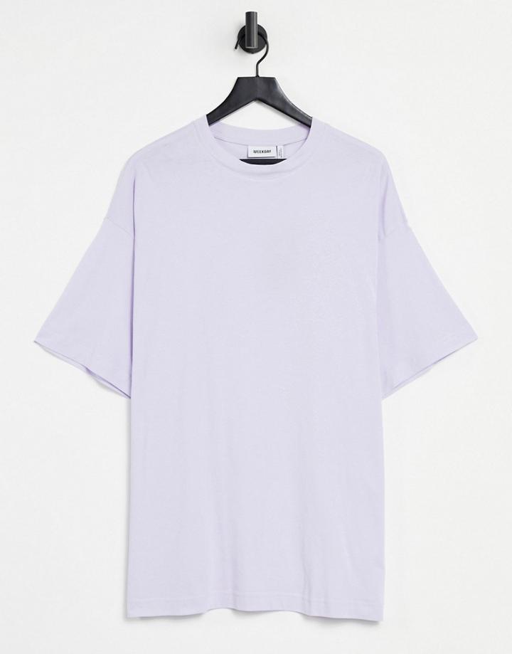Weekday Huge Organic Cotton Oversized T-shirt Dress In Lilac-purple