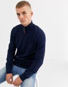 Tommy Hilfiger Half Zip Knit Sweater In Navy