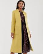 Helene Berman Wool Blend Duster Coat - Yellow