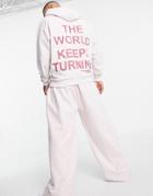 Asos Unrvlld Spply Oversized Hoodie With Embossed Back Logo In Lilac - Part Of A Set-purple