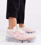 Nike White And Pink Vapormax Flyknit 3 Sneakers