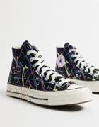 Converse Chuck 70 Hi Paint Splatter Sneakers In Black