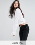 Asos Tall Top With Volume Sleeve Detail - White