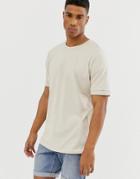 Selected Homme Drop Shoulder Oversized T-shirt - Beige