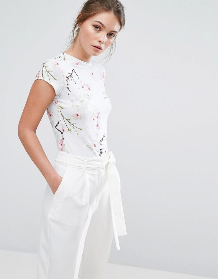 Ted Baker Millis Blossom Printed Tee - Gray