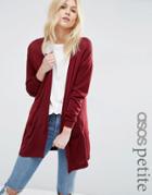 Asos Petite Cardigan In Fine Knit - Red
