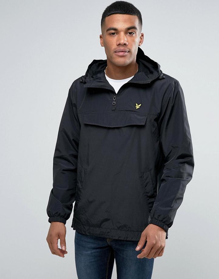 Lyle & Scott Overhead Hooded Jacket Eagle Logo In Black - Black