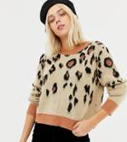 Miss Selfridge Sweater In Leopard-multi