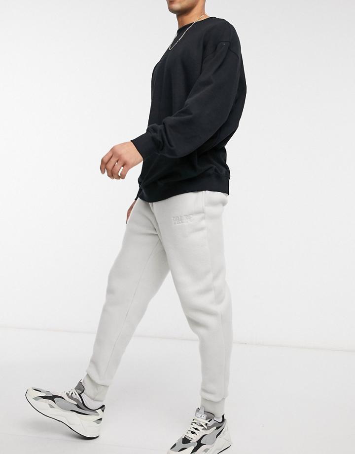 River Island Prolific Fleece Sweatpants In Gray-grey