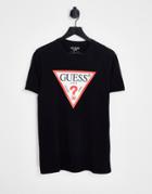 Guess T-shirt With Triangle Chest Logo In Black