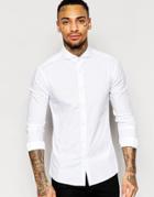 Asos Skinny Shirt In White With Cutaway Collar - White