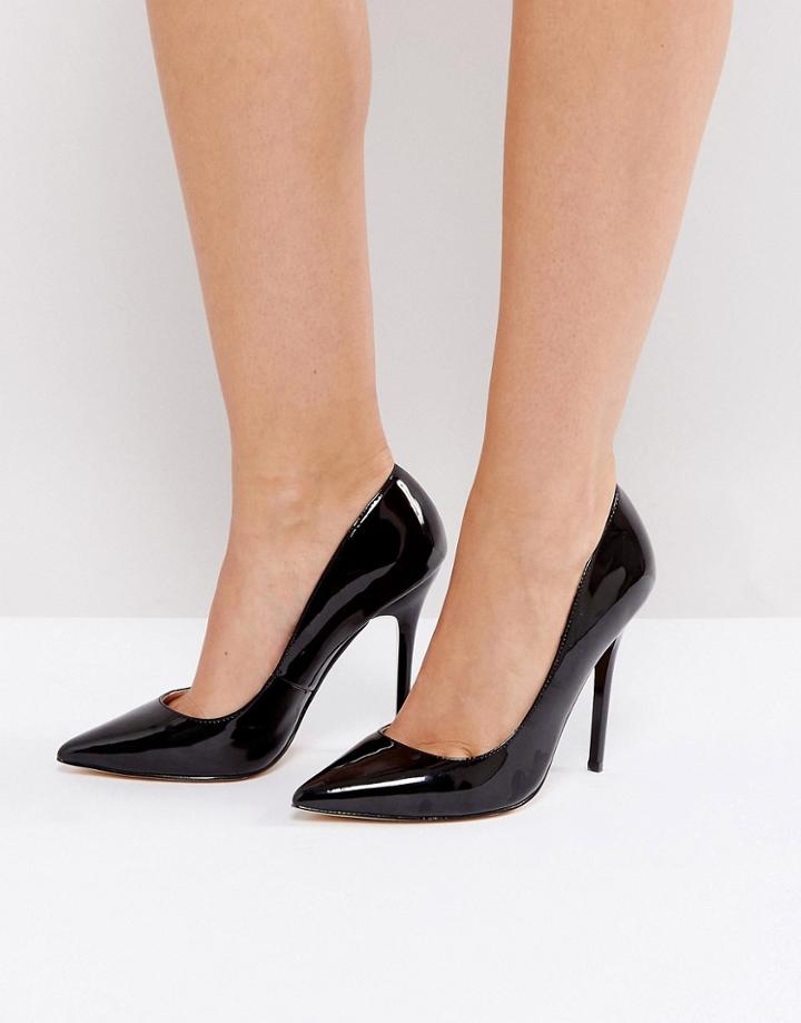 Office Patent Pointed Pumps - Black