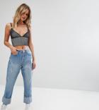 Missguided Riot High Rise Turn Up Mom Jean - Blue