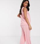Asos Design Maternity Mix & Match Jersey Pyjama Pants With Overlock-pink