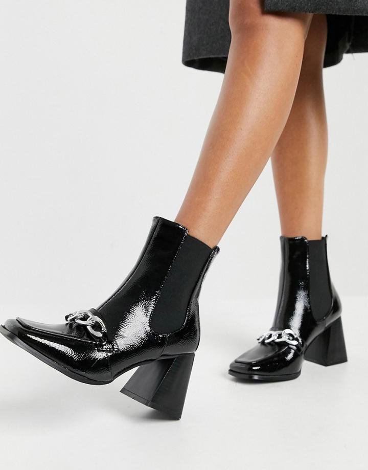 Raid Shiloh Ankle Boots With Chain Detail In Black