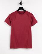 Asos 4505 Muscle Fit Training T-shirt In Twist Heather-red