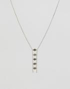Asos Long Jewel Ladder Necklace - Silver