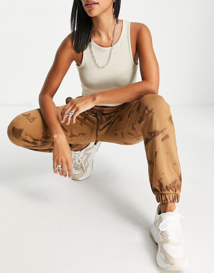Topshop Sweatpants In Brown Tie-dye - Part Of A Set