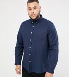 Asos Design Plus Slim Fit Oxford Shirt In Navy