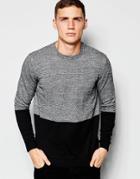 Asos Color Block Sweater In Cotton - Black