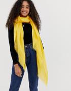 New Look Plain Scarf In Bright Yellow - Yellow