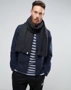 Selected Homme Jakey Scarf In Chunky Knit - Gray