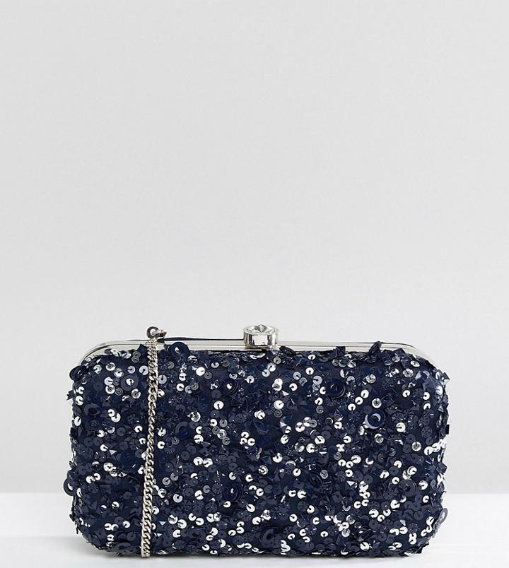 Maya Sequin Clutch Bag - Navy