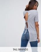 New Look Tall D-ring Back T-shirt - Gray