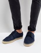 Hudson London Exclusive For Asos Lace Up Mesh Espadrilles - Navy