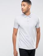 Asos Polo Shirt In Pique In Pale Blue - Blue