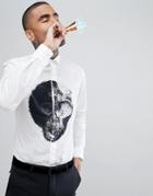 Noose & Monkey Skinny Monkey Skull Print Shirt - White