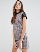 Wal G Check Shift Dress - Pink