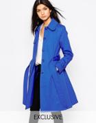 Helene Berman Single Breasted Classic Trench In Royal Blue - Royal Blue