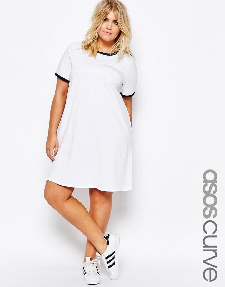 Asos Curve T-shirt Dress With Contrast Tipping