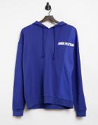 Asos Daysocial Oversized Hoodie With Cut And Sew Detail In Blue-blues